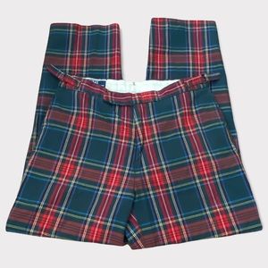 Vintage Polo Ralph Lauren tartan plaid flat front made in USA pant